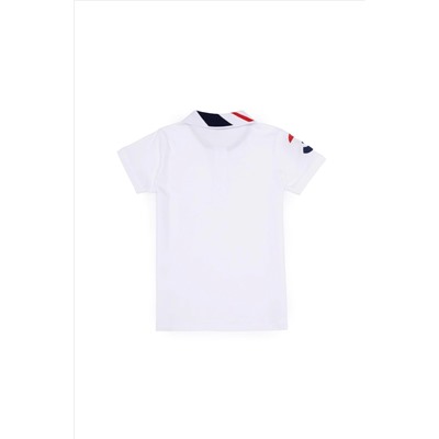 Erkek Çocuk Beyaz Basic Polo Yaka T-Shirt