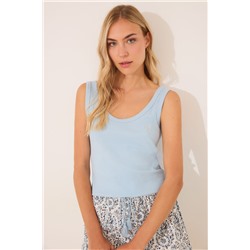 Pijama corto tirantes algodón paisley azul