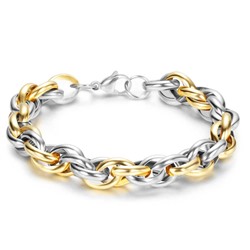 Massives Zopfketten-Damen-Armband aus Edelstahl