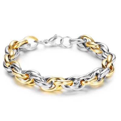 Massives Zopfketten-Damen-Armband aus Edelstahl