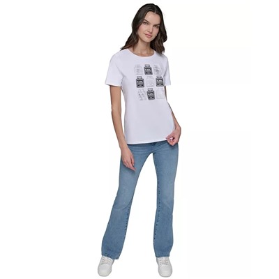 KARL LAGERFELD PARIS Petite Crewneck Graphic T-Shirt