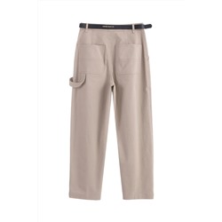 Pantalón recto Beige