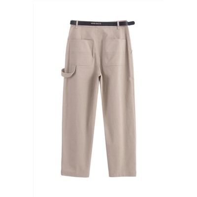 Pantalón recto Beige