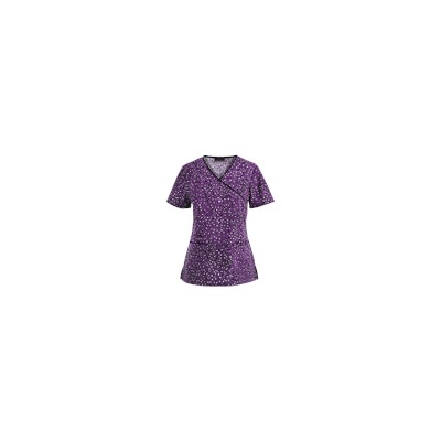 Cherokee Scrubs Safari As I Can See Mock Wrap Top