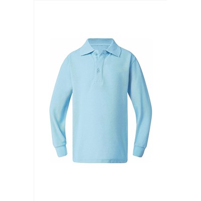 Kidsmadamiko Unisex Uzun Kollu Polo Yaka Pamuklu Okul T-shirt PRA-4548565-901091