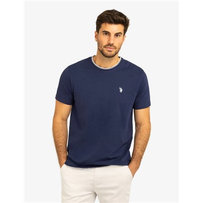 TIPPED CREW NECK COLLAR T-SHIRT