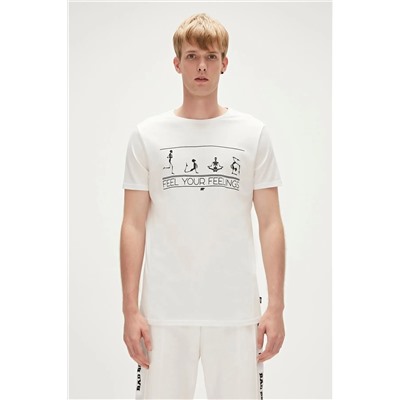 Bad Bear, Feel You T-shirt Off-white Beyaz Baskılı Erkek Tişört