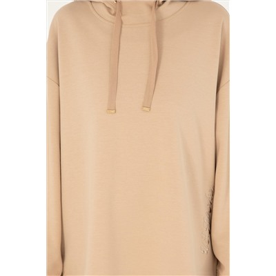 Kadın Kum Kapüşonlu Sweatshirt
