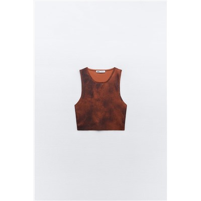 ANTIQUE FINISH KNIT CROP TOP