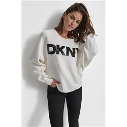 SEQUIN LOGO SWEATER