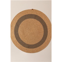 Alsace Yuvarlak Kilim - Naturel/Siyah - 120 cm