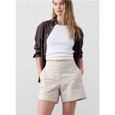 Linen-Blend Pull-On Short