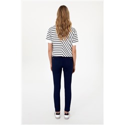 Kadın Lacivert Toothpick Fit Kanvas Pantolon