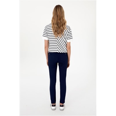 Kadın Lacivert Toothpick Fit Kanvas Pantolon