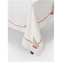 Скатерть, 160х160 см, полиэстер, бежевая, Елка с подарками, Festival