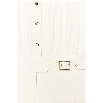 CREPE BUCKLE WAIST JUMPSUIT