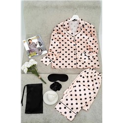 for you sleepwear 5'li Puantiyeli Şampanya Pijama Takım S27643