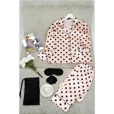 for you sleepwear 5'li Puantiyeli Şampanya Pijama Takım S27643