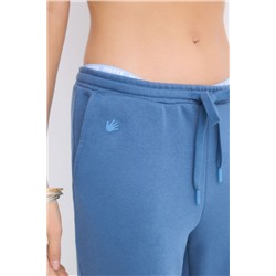 Pantalón largo jogger felpa azul