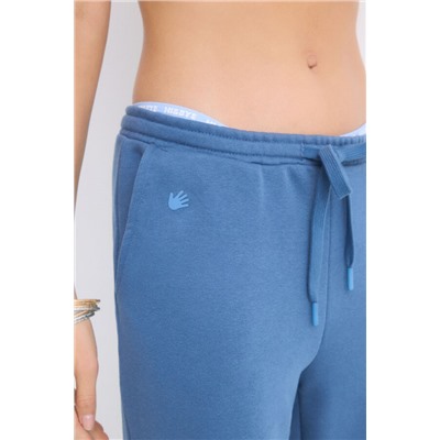 Pantalón largo jogger felpa azul