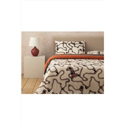 English Home Abstract Art Dijital Baskılı Soft Cotton Çift Kişilik Nevresim Seti 200x220 Cm Bej TYC4S6U34N169655861425133