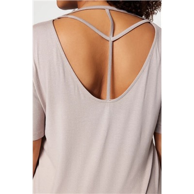 Vizon Yaka Detaylı Örme T-Shirt TBBSS22TS0877