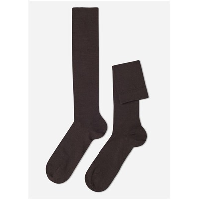 Lange Herrensocken mit Wolle und Baumwolle