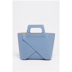 Bolso y neceser de piel granulada Rita Azul claro