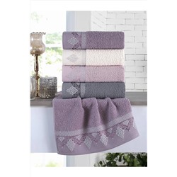 Binnur Home Damask 4'lü 50x90 Cm El & Yüz Havlu Seti - Pamuklu 153-90-206