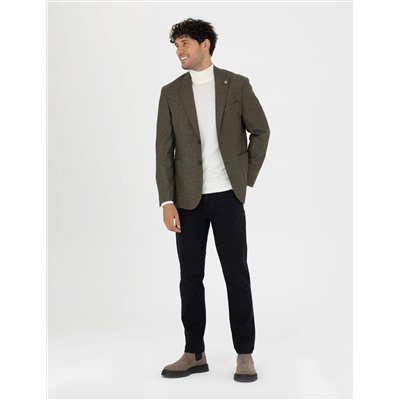 %100 Yün Haki Slim Fit Ceket