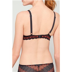 Sujetador con relleno Cherie Cherie - Negro y rojo teja