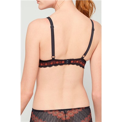 Sujetador con relleno Cherie Cherie - Negro y rojo teja