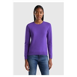 United Colors of Benetton Kadın Mor Bisiklet Yaka Merino Kazak 123A1002D1K01
