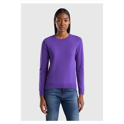 United Colors of Benetton Kadın Mor Bisiklet Yaka Merino Kazak 123A1002D1K01