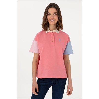 Kadın Pembe Polo Yaka Tişört