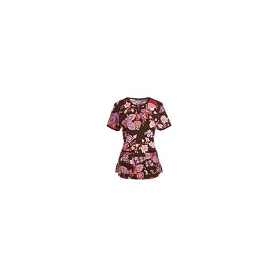 koi Scrubs Renaissance Floral Print Top