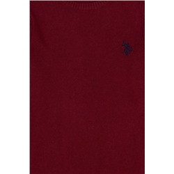 Erkek Çocuk Bordo Basic Bisiklet Yaka Kazak