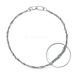 Браслет из серебра родированный - Сингапур, 18 см 81030020218