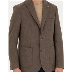 Kahverengi Slim Fit Ceket