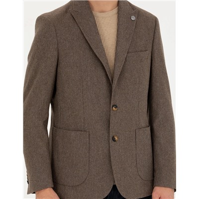 Kahverengi Slim Fit Ceket