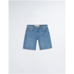 Slim Fit Denim Shorts, Men, Blue