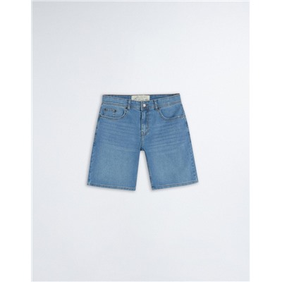 Slim Fit Denim Shorts, Men, Blue