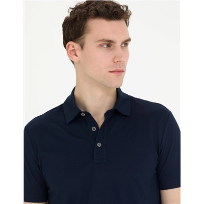 Lacivert Slim Fit Polo Yaka Tişört