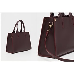 Bolso de piel Pure Burdeos