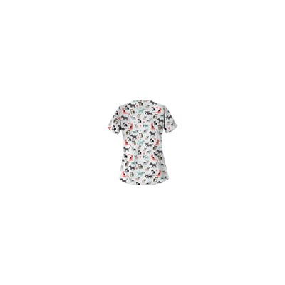 UA Doggy Dog White Print Scrub Top