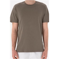 Erkek Regular Fit Bisiklet Yaka Vizon Basic Tişört
