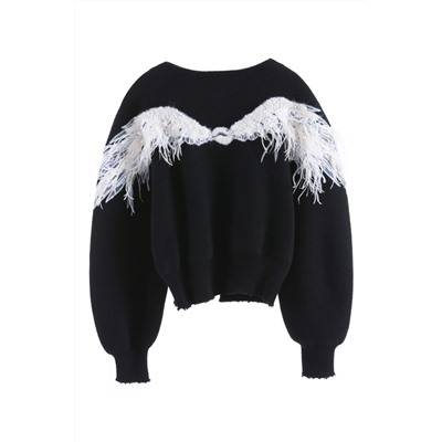 Cárdigan de lana y mohair Negro