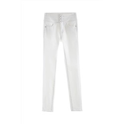 Vaquero skinny fit de tiro alto Blanco