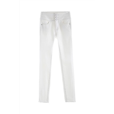 Vaquero skinny fit de tiro alto Blanco