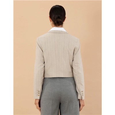 Bej Crop Top Ceket
